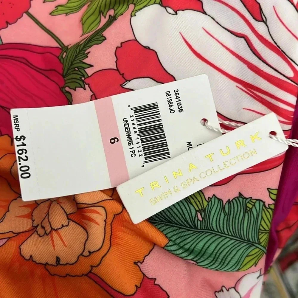 Trina Turk Sunny Bloom Underwire One Piece Size 6 - Picture 6 of 6